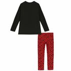 Girls Black & Red Leggings Set, 1, hi-res