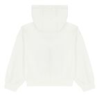 Girls White Boke Flower Logo Hooded Top, 1, hi-res