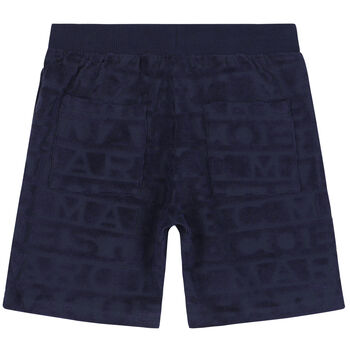 Boys Navy Blue Logo Shorts