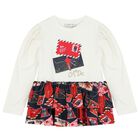 Girls White Logo Envelope Leggings Set, 1, hi-res