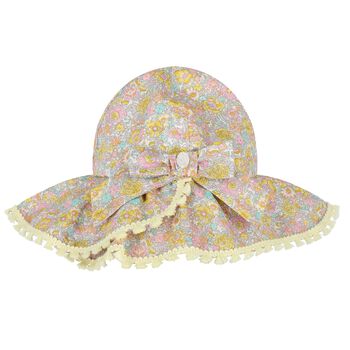 Baby Girls Pink & Yellow Liberty Hat