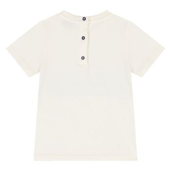 Younger Boys Ivory Zig Zag Logo T-Shirt