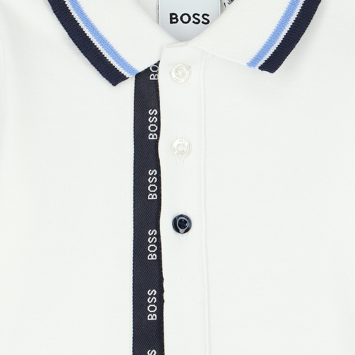 Polo White Hugo Boss Baby Grow BOSS Velvet Polo Neck Pajamas For