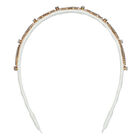 Girls White Embellished Headband, 2, hi-res