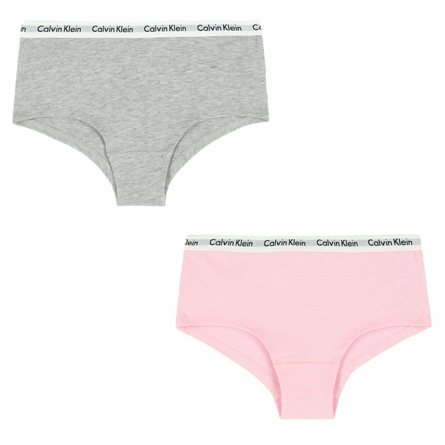 Girls Pink & Grey Knickers (2 Pack), 2, hi-res