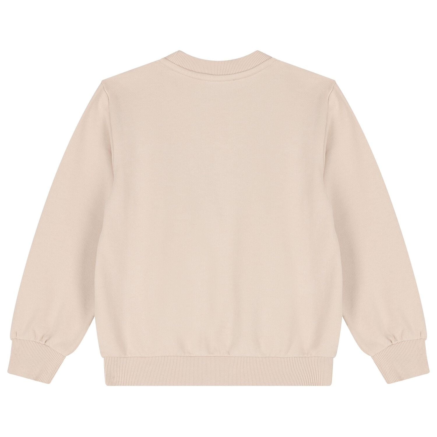 Girls Beige Floral Logo Sweatshirt, 1, hi-res