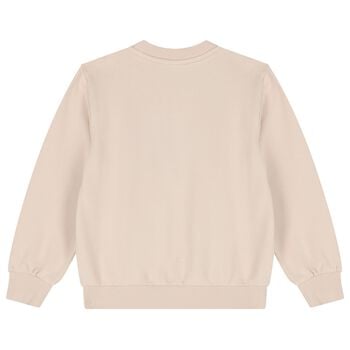 Girls Beige Floral Logo Sweatshirt