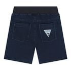 Baby Boys Yellow & Navy Blue Logo Shorts Set, 1, hi-res