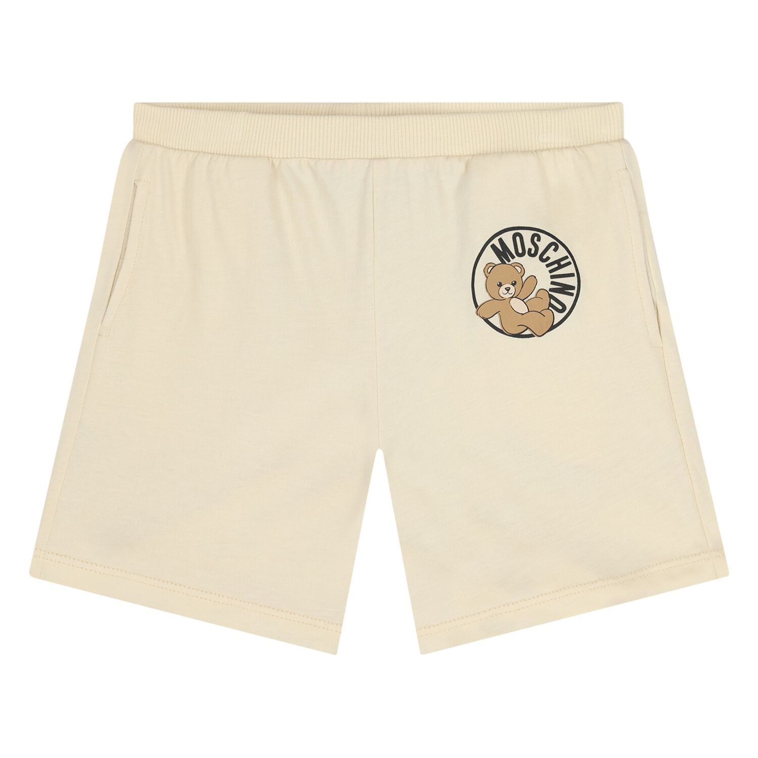 Younger White & Beige Teddy Bear Shorts Set, 2, hi-res