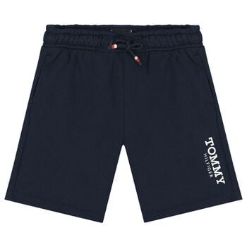 Boys Navy Blue Logo Shorts