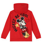 Red Mickey Mouse Hooded Zip Up Top, 1, hi-res