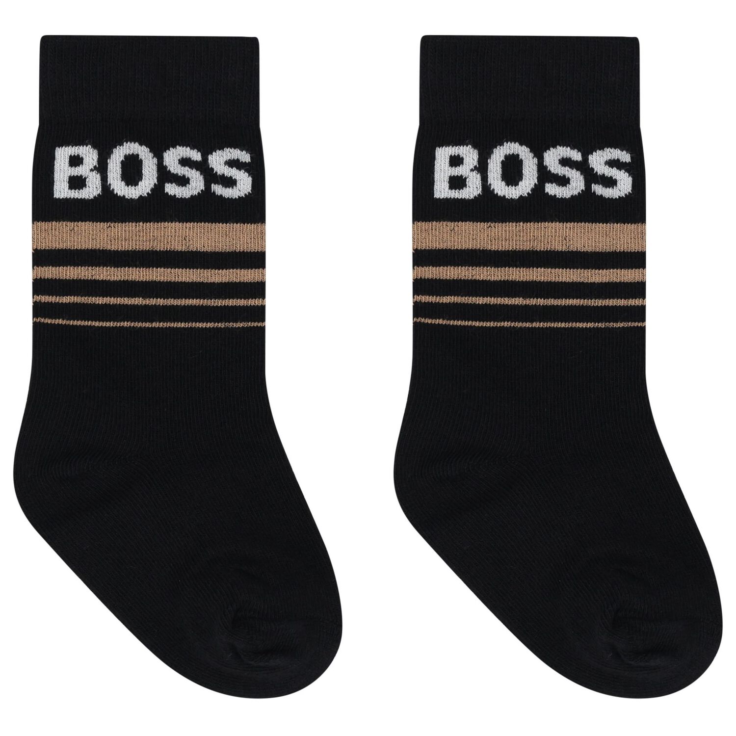 Younger Boys White, Beige & Black Socks ( 3-Pack ), 1, hi-res