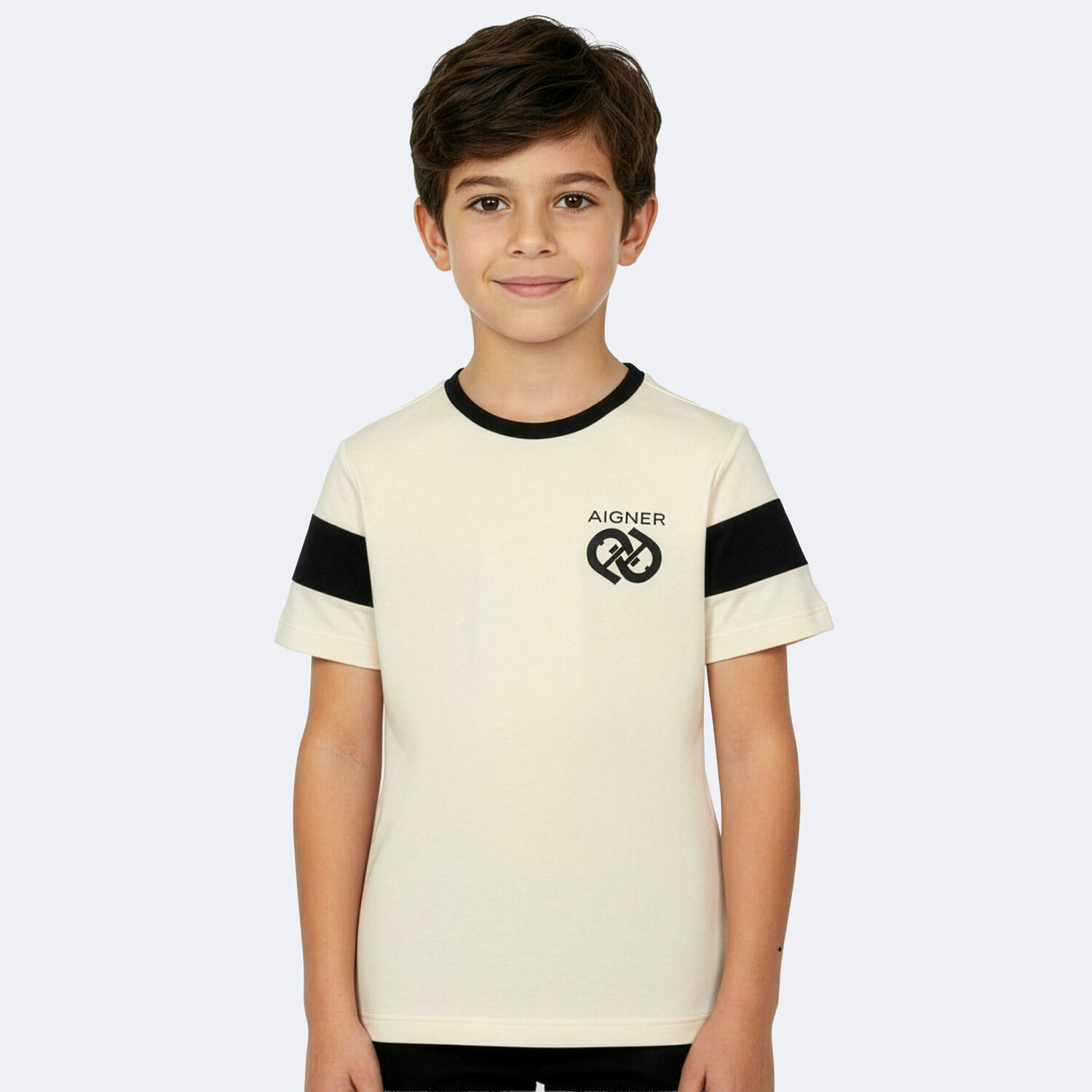 Boys Beige Logo T-Shirt, 2, hi-res