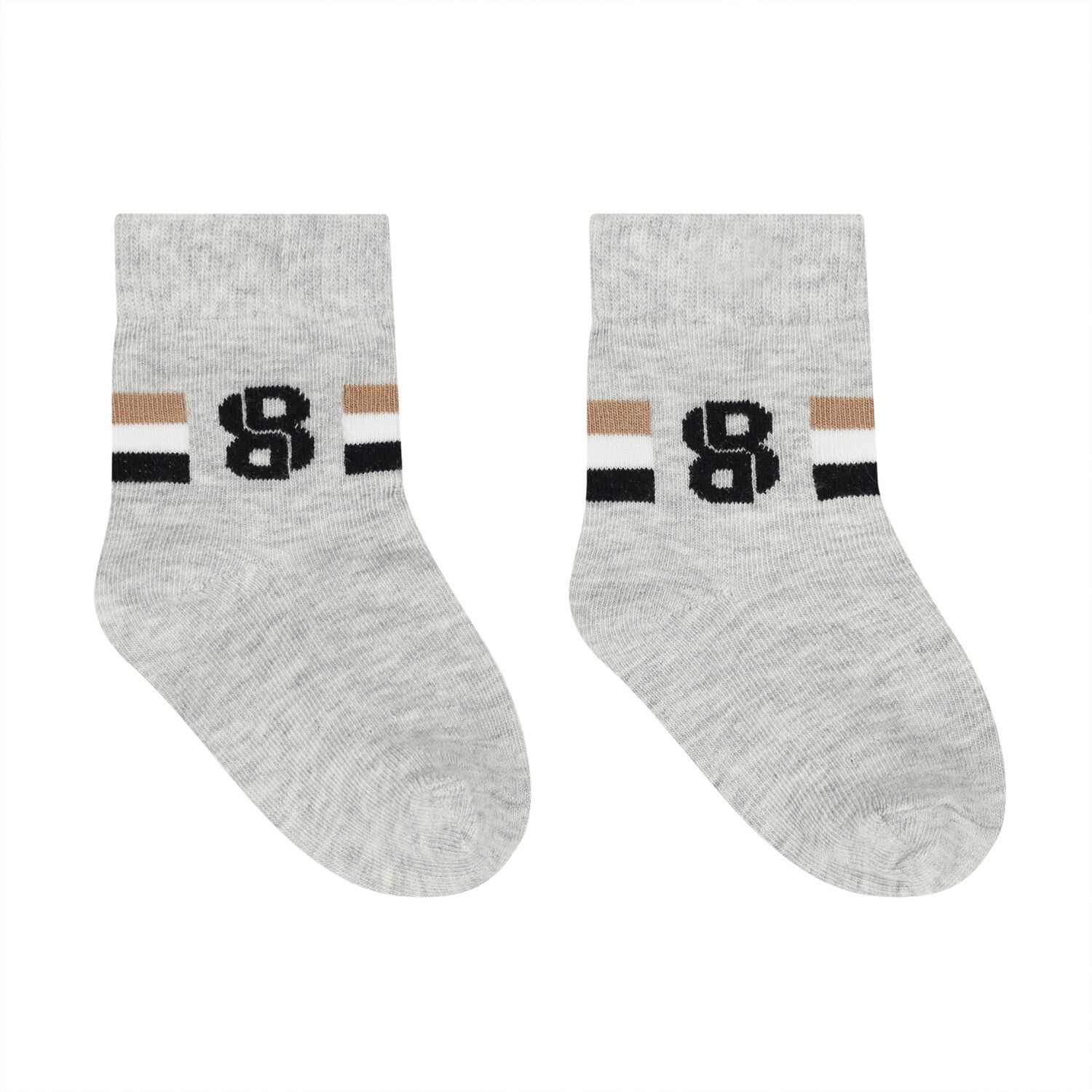 Baby Boys Blue, Grey & Navy Blue Logo Socks ( 3-Pack ), 2, hi-res