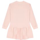 Girls Pink Teddy Bear Logo Dress, 2, hi-res