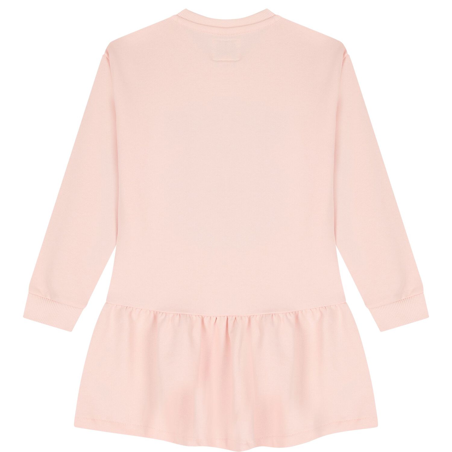 Girls Pink Teddy Bear Logo Dress, 2, hi-res