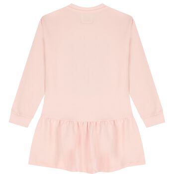 Girls Pink Teddy Bear Logo Dress