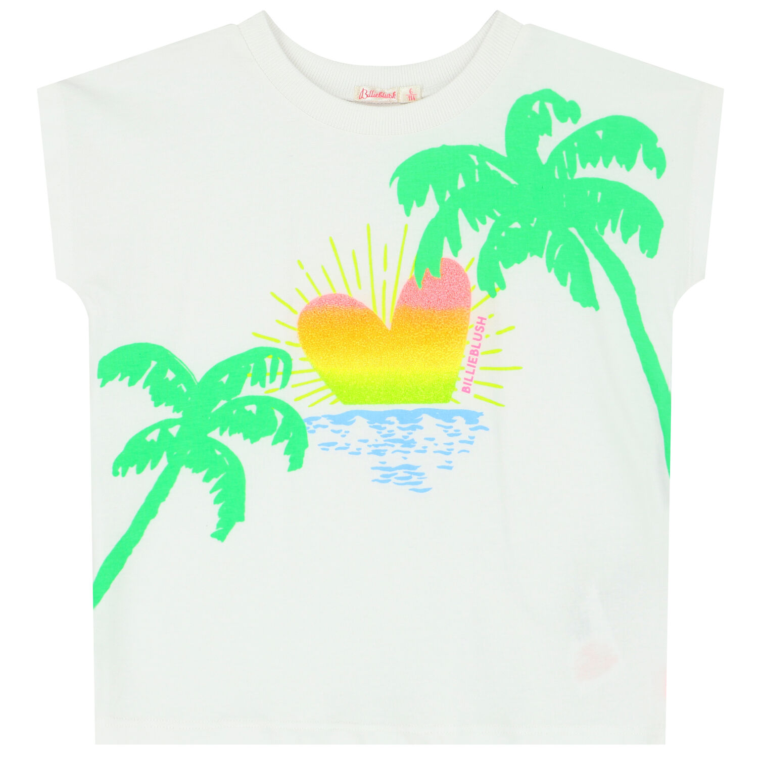 Girls White Glittery Beaded Logo T-Shirt, 1, hi-res image number null