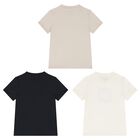 Boys Navy Blue, Ivory & Beige T-Shirts (3 Pack), 1, hi-res