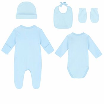 Baby Boys Blue Embroidered Gift Set