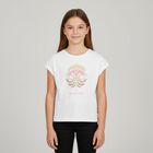 Girls White Flower Logo T-Shirt, 1, hi-res