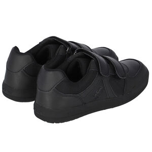 Boys Black Leather Trainers