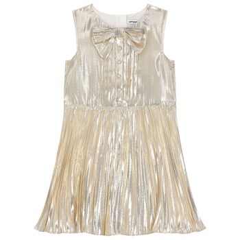 Girls Gold Bow Dress
