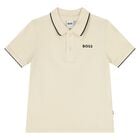 Younger Boys Ivory Logo Polo Shirt, 2, hi-res