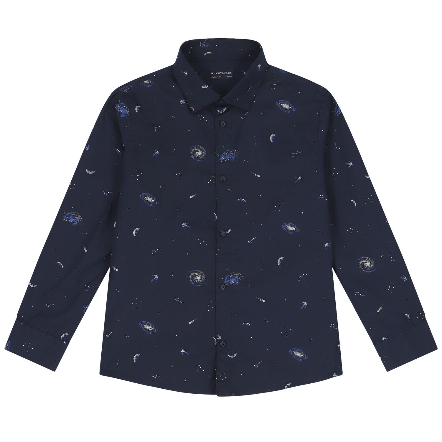 Boys Navy Blue Space Shirt, 1, hi-res image number null