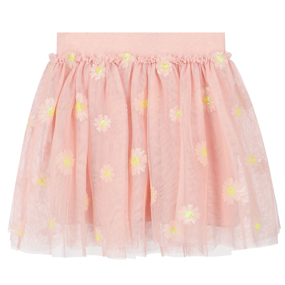 Angel's Face Girls Pink Floral Tulle Skirt | Junior Couture