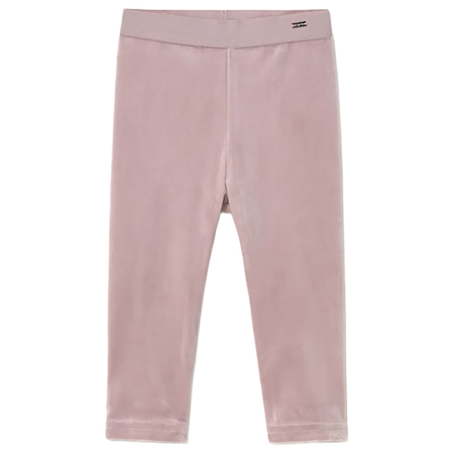 Younger Girls Pink Velvet Leggings, 1, hi-res