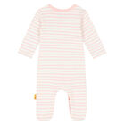 Baby Girls Ivory & Pink Striped Babygrow, 1, hi-res