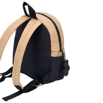 Girls Black & Beige Quilted Backpack
