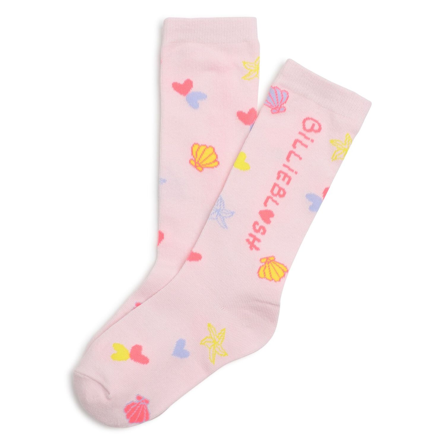 Girls Pink Logo Socks, 1, hi-res