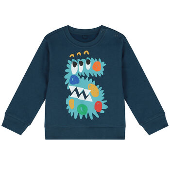 Younger Boys Blue Monster Sweatshirt