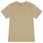Boys Beige Logo T-Shirt, 2, hi-res