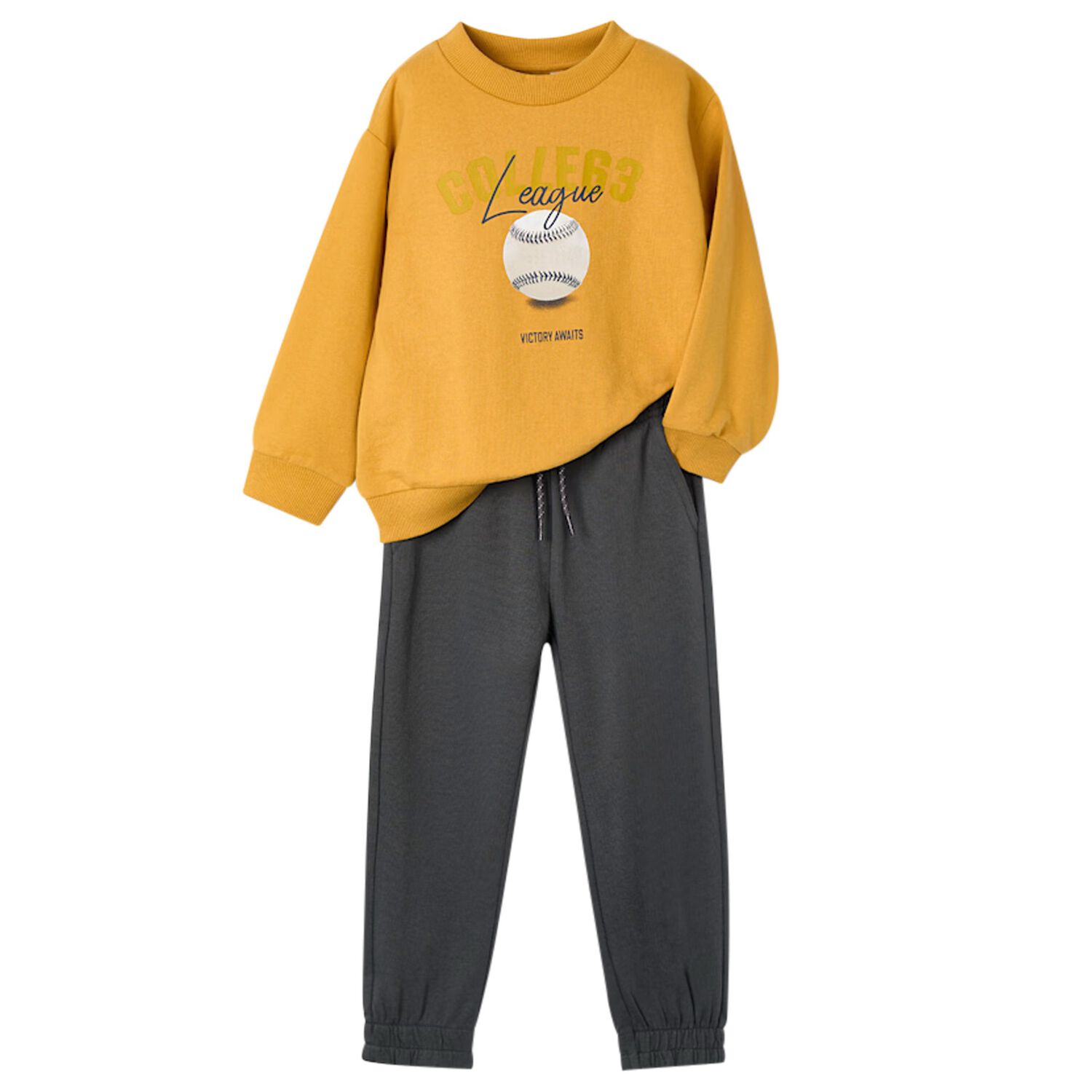 Boys Yellow & Grey Tracksuit, 2, hi-res