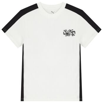 Boys White & Black Logo T-Shirt