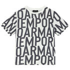 تيشيرت بالشعار باللون العاجى للاولاد, 1, hi-res