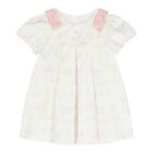 Baby Girls White & Pink Toile De Jouy Dress , 1, hi-res