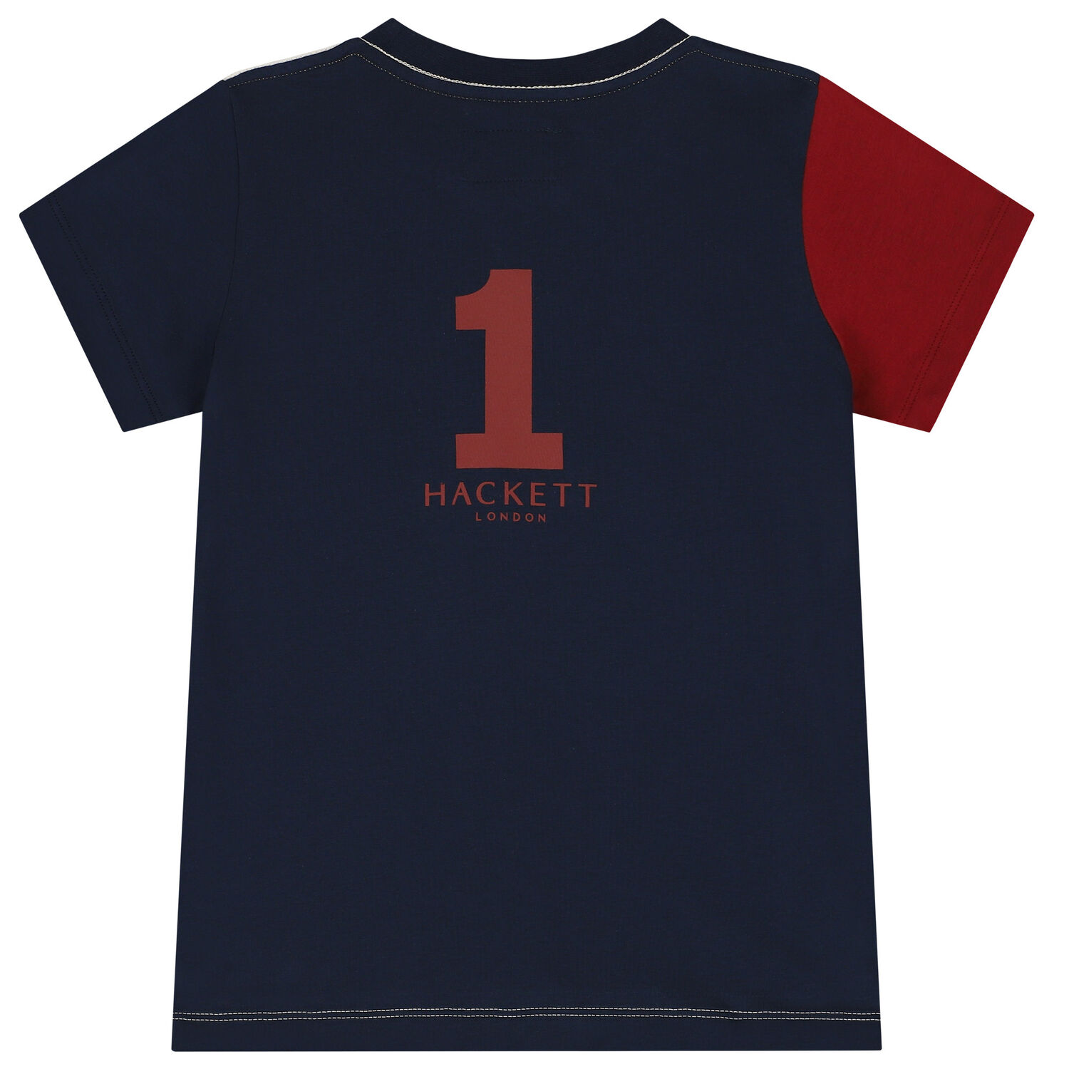 Boys Ivory & Navy Blue Logo T-Shirt, 1, hi-res