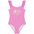 Girls Pink Logo Swimsuit, 1, hi-res