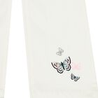 Girls White Butterfly Denim Jeans, 1, hi-res