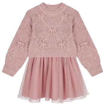Girls Pink Tulle Dress Set