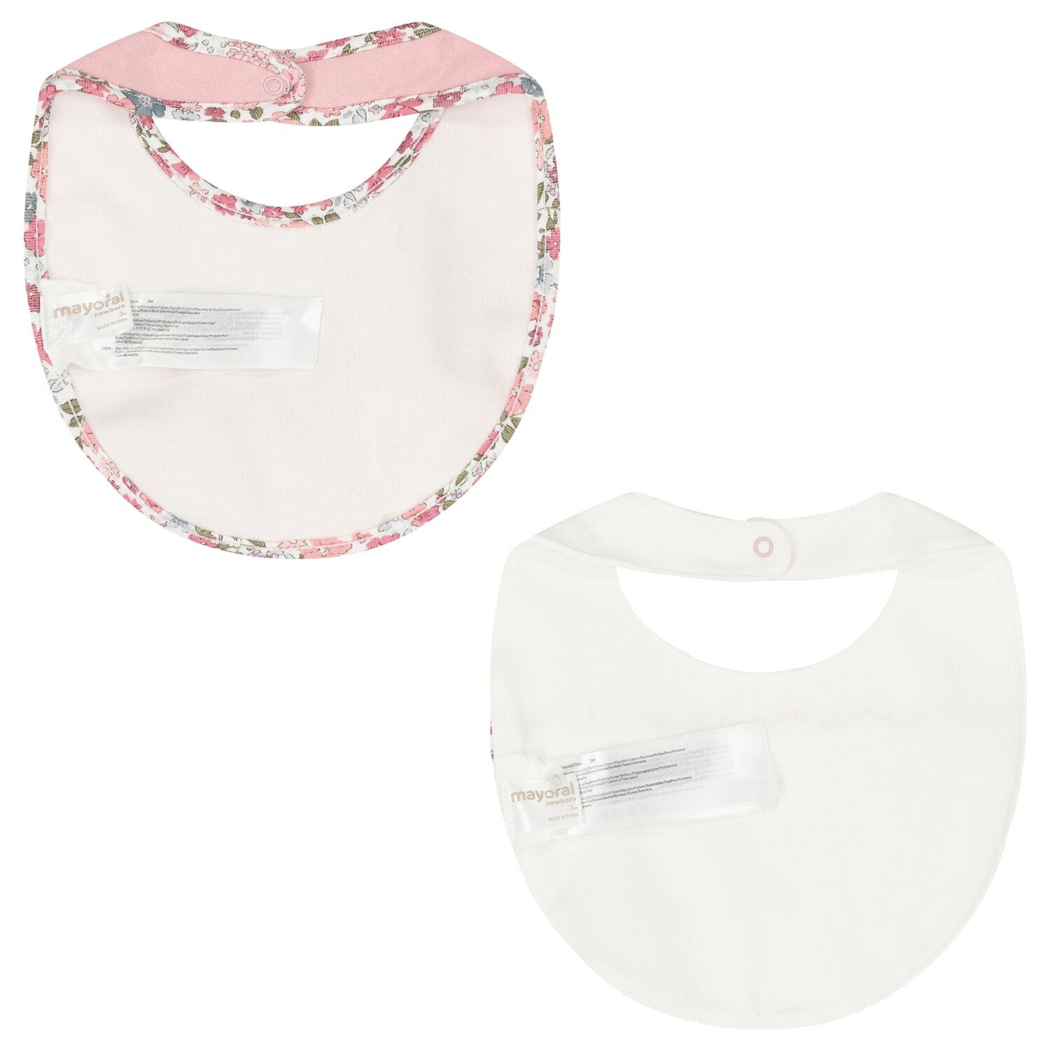 Baby Girls Ivory & Pink Bibs ( 2-Pack ), 1, hi-res