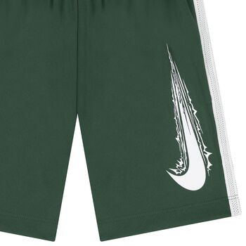 Boys Green Logo Shorts