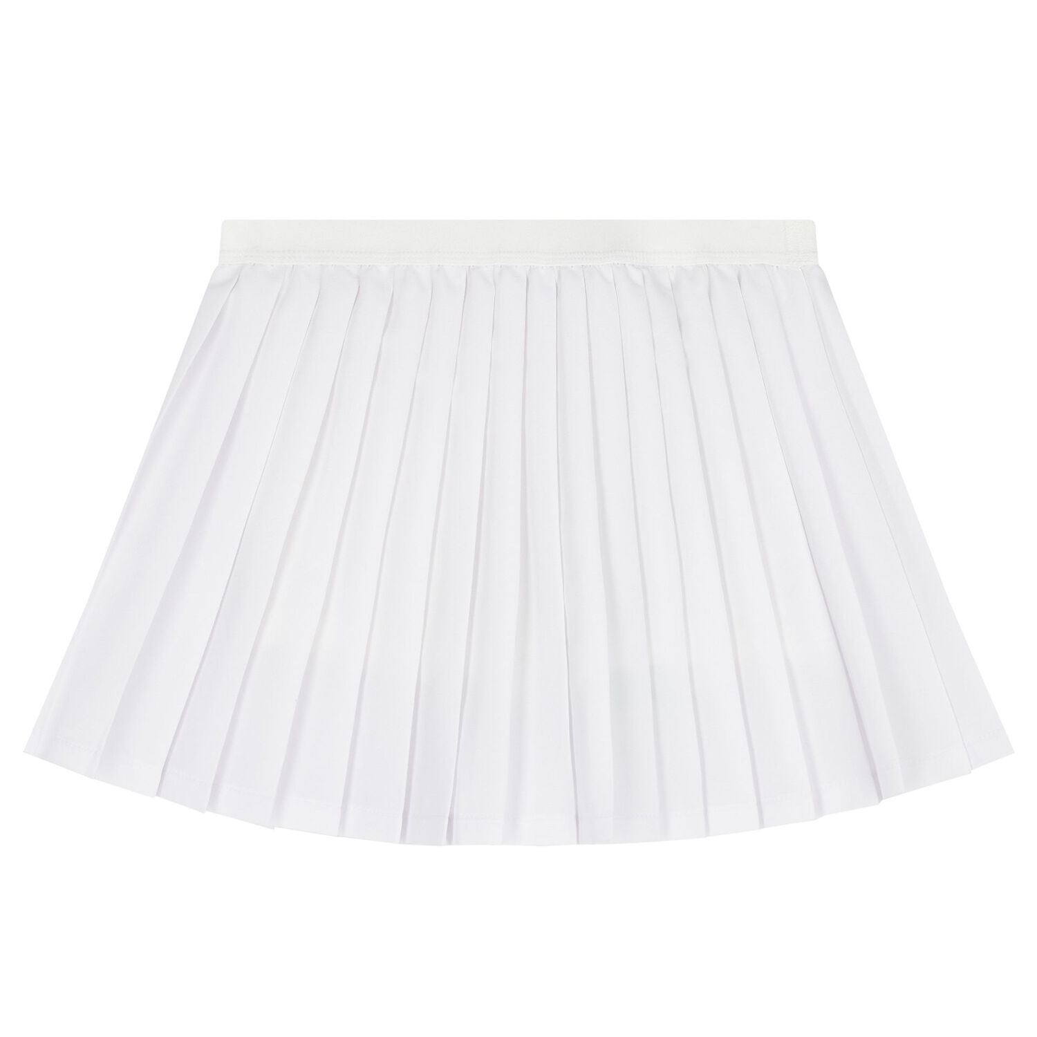 Girls White Logo Pleated Skirt, 1, hi-res image number null