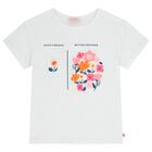 Girls White & Red Floral Shorts Set, 1, hi-res