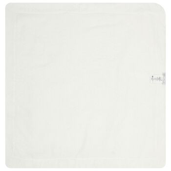 منشفة بغطاء للرأس باللونين العاجي والأزرق الداكن 