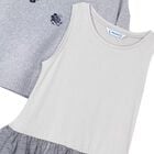 Girls Grey Tulle Dress Set, 3, hi-res